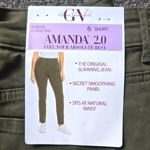 Gloria Vanderbilt Jeans, Size 6 Short, Green